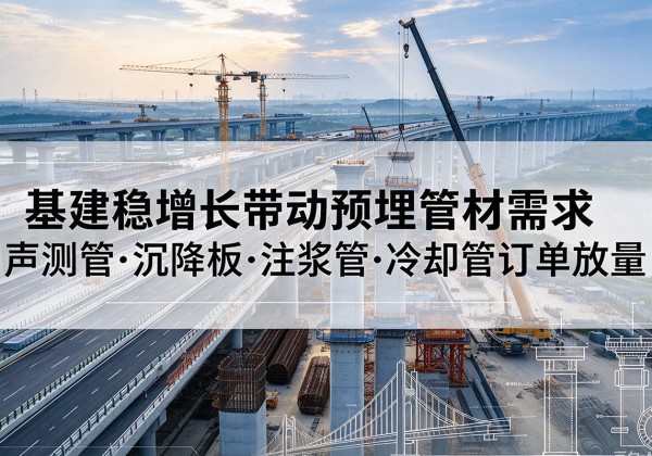 武陵源基建稳增长带动预埋监测管材需求，声测管、沉降板、注浆管订单持续放量